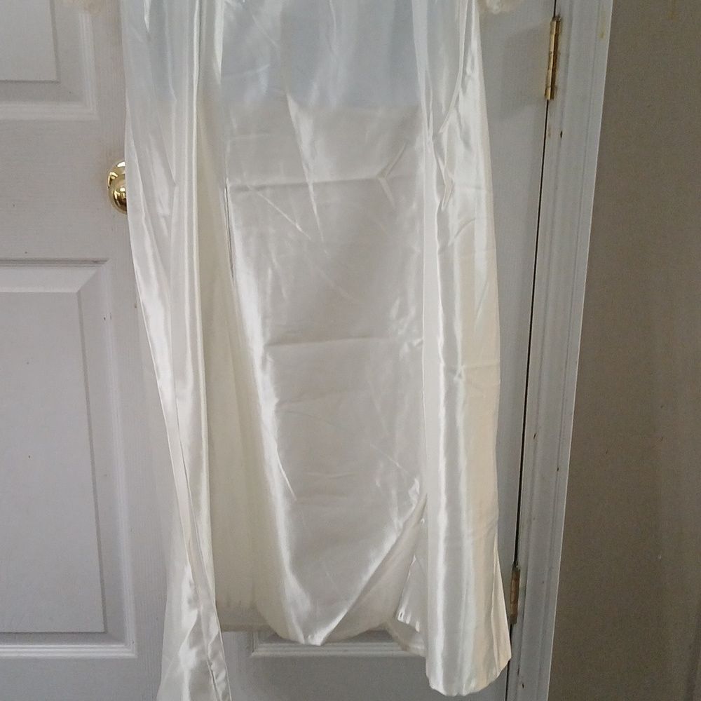 Nise Stevens vintage ivory flannel lined nightgown  Sz L NWOT - Picture 7 of 10
